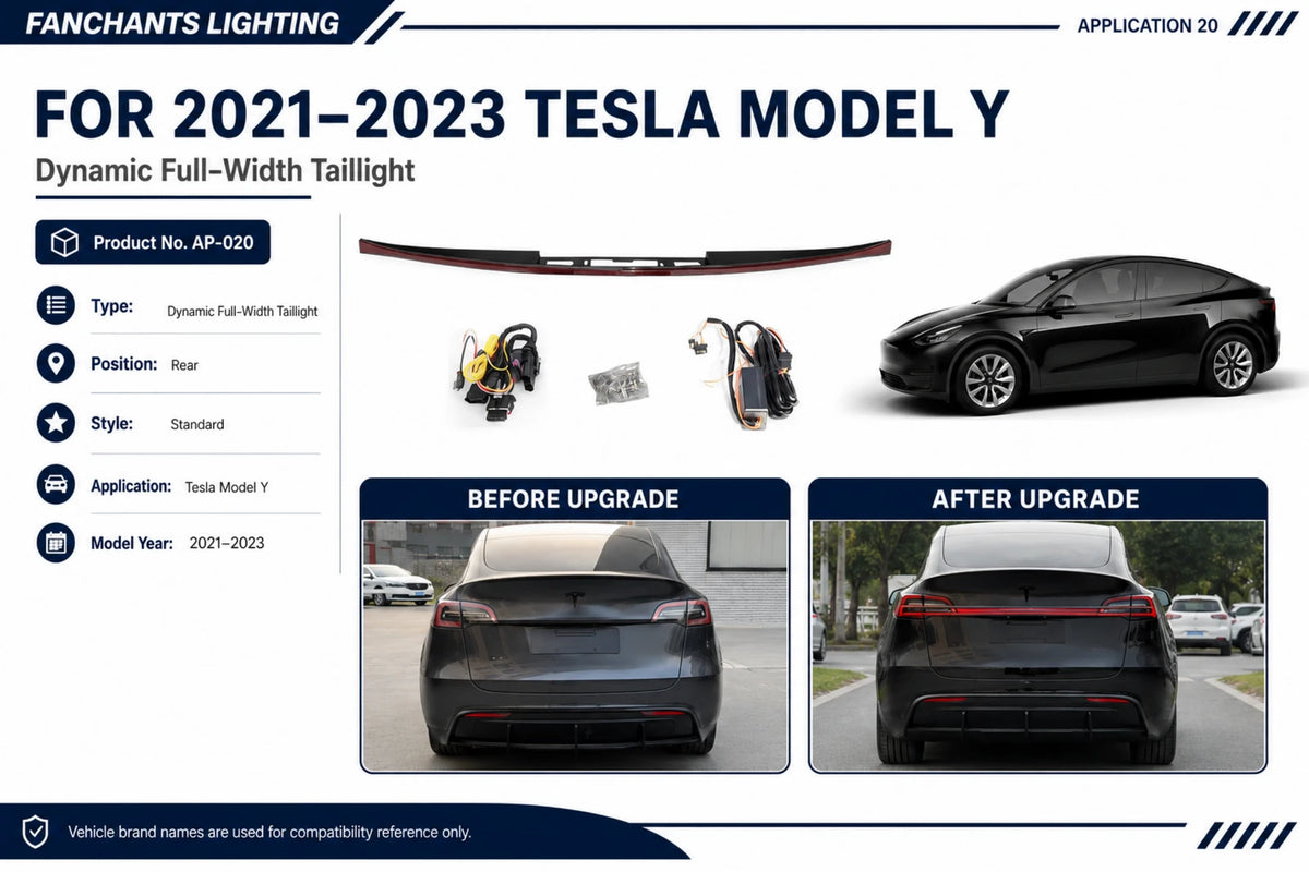 AP-020 Tesla Model Y Dynamic Full-Width Taillight - official catalog overview