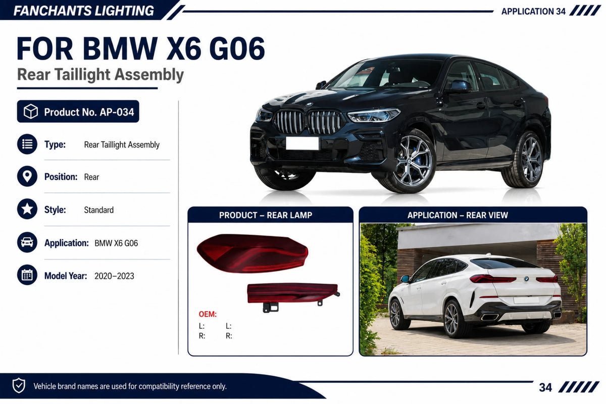 AP-034 BMW X6 G06 Rear Taillight Assembly - official catalog overview