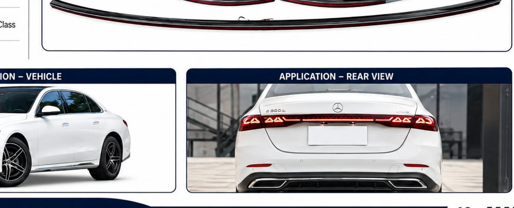 AP-040 Mercedes-Benz E-Class Dynamic Full-Width Taillight - application detail