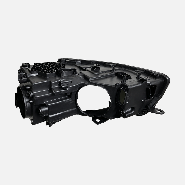 FANCHANTS high-configuration headlight housing for Volkswagen Golf 6 2009-2012, rear-shell product view for openings and mounting-point comparison