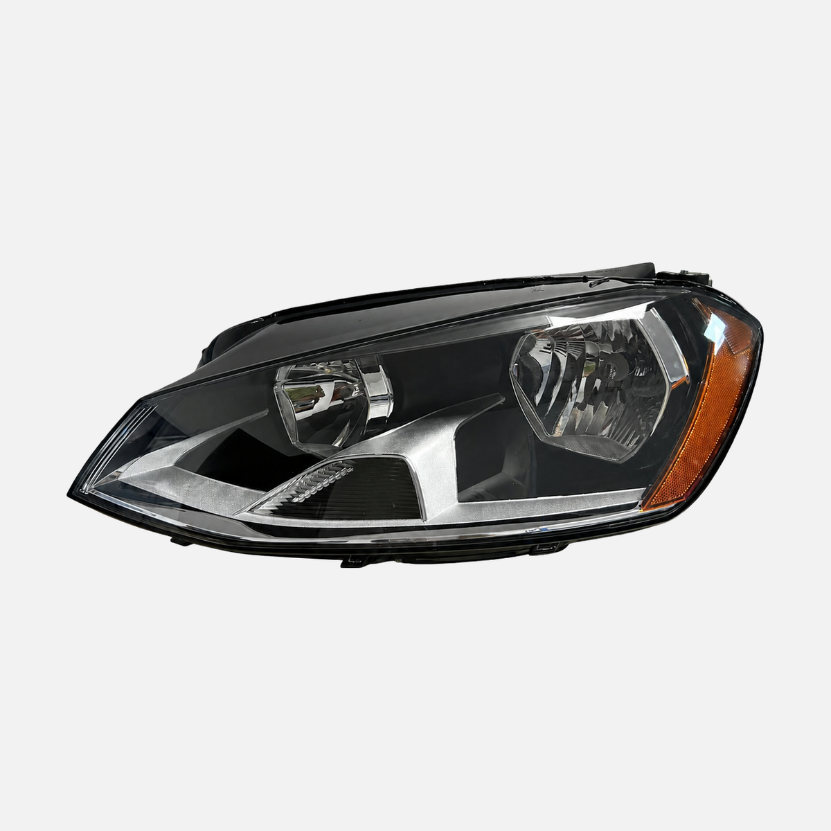 FANCHANTS left halogen headlight assembly for Volkswagen Golf 7 2013-2017, front view with United States amber reflector product image 1