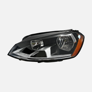 FANCHANTS left halogen headlight assembly for Volkswagen Golf 7 2013-2017, front view with United States amber reflector