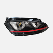 FANCHANTS high-configuration headlight assembly for Volkswagen Golf 7 2013-2017, front view for lens, projector and trim-layout comparison