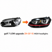 Volkswagen Golf 7 ZH-GF-15 low to high headlight upgrade comparison
