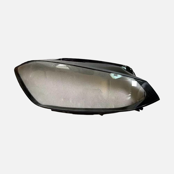 FANCHANTS replacement headlight lens component for Volkswagen Golf 7.5 2017-2019, front contour and black perimeter trim for physical comparison; verify side