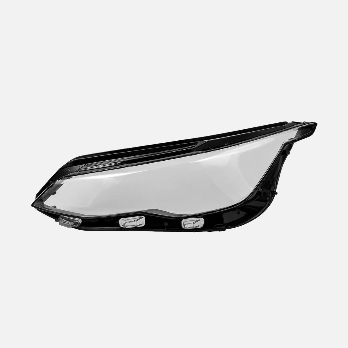 FANCHANTS aftermarket headlight lens component for Volkswagen Golf 8 2020-2023; compare lens outline, black perimeter frame, mounting details and required side product image 1