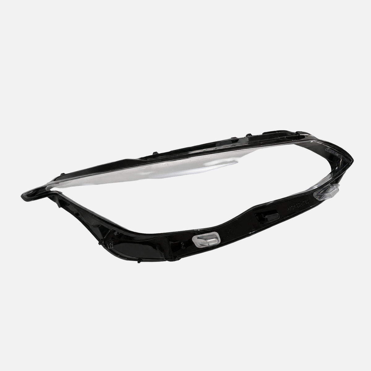 FANCHANTS aftermarket high-configuration headlight lens component for Volkswagen Golf 8 2020-2023; compare transparent lens, black perimeter frame, mounting details and required side product image 1