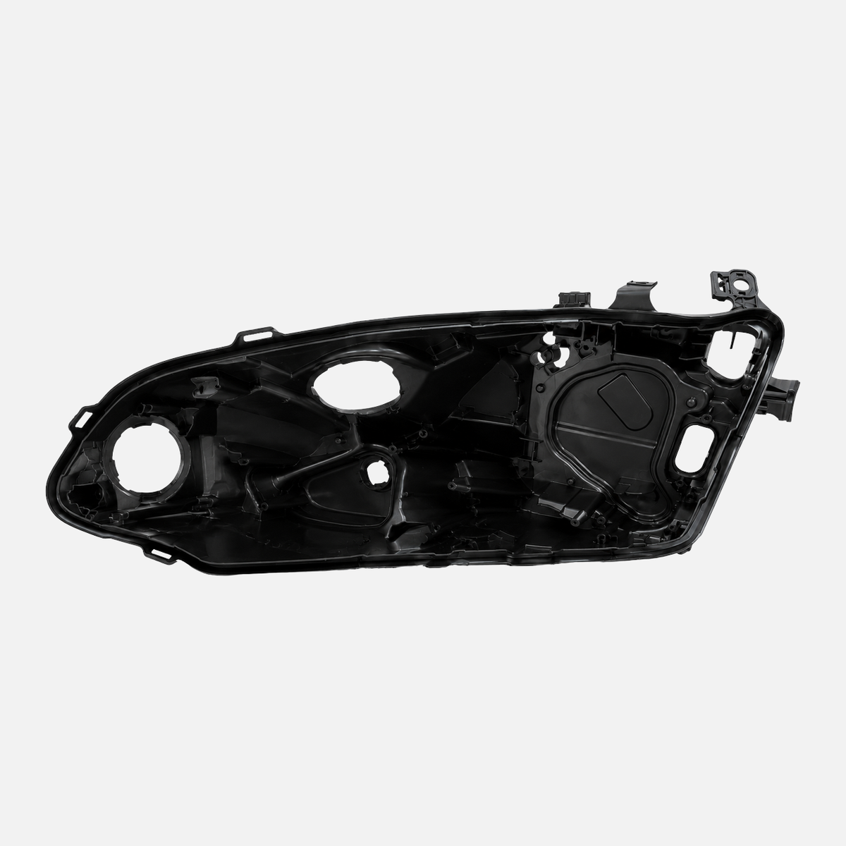 FANCHANTS aftermarket high-configuration headlight housing for Volkswagen Golf 8 2020-2023; compare housing outline, openings, ribs, tabs, mounting points and required side product image 1