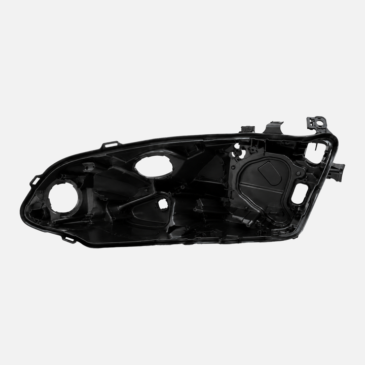 FANCHANTS aftermarket high-configuration headlight housing for Volkswagen Golf 8 2020-2023; compare housing outline, openings, ribs, tabs, mounting points and required side