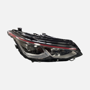 Front view of GTI-configuration headlight in FANCHANTS upgrade catalog for Volkswagen Golf 8 2020-2023; verify red accent, optical layout and side