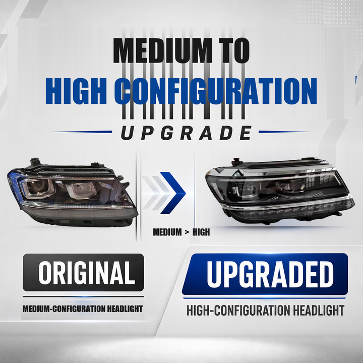 FANCHANTS medium-to-high configuration headlight upgrade comparison for Volkswagen Tiguan 2017-2021 - ZH-TG-32
