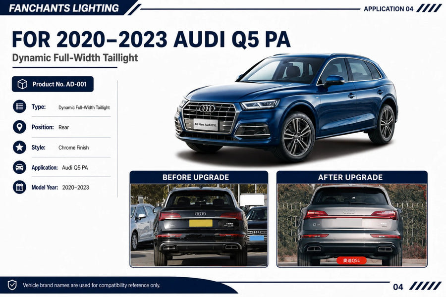 AD-001 Audi Q5 PA Dynamic Full-Width Taillight - official catalog overview