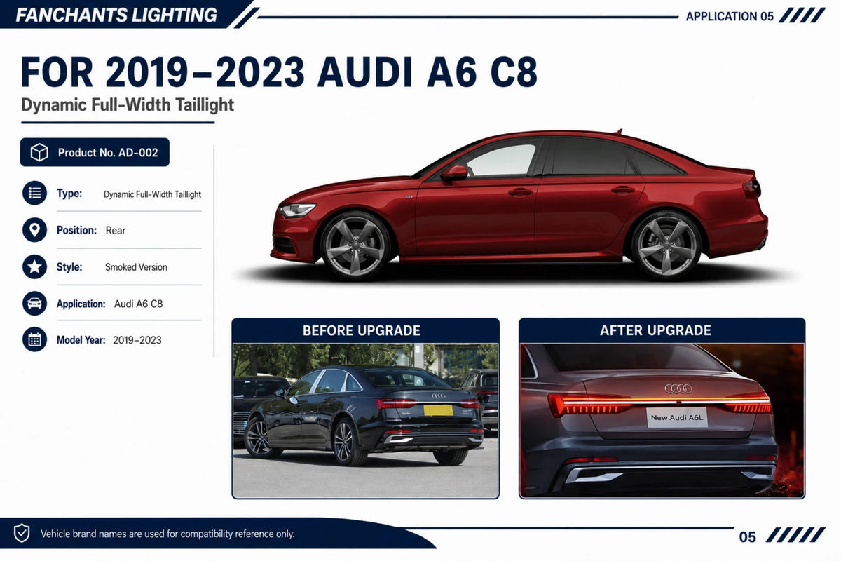 AD-002 Audi A6 C8 Dynamic Full-Width Taillight - official catalog overview