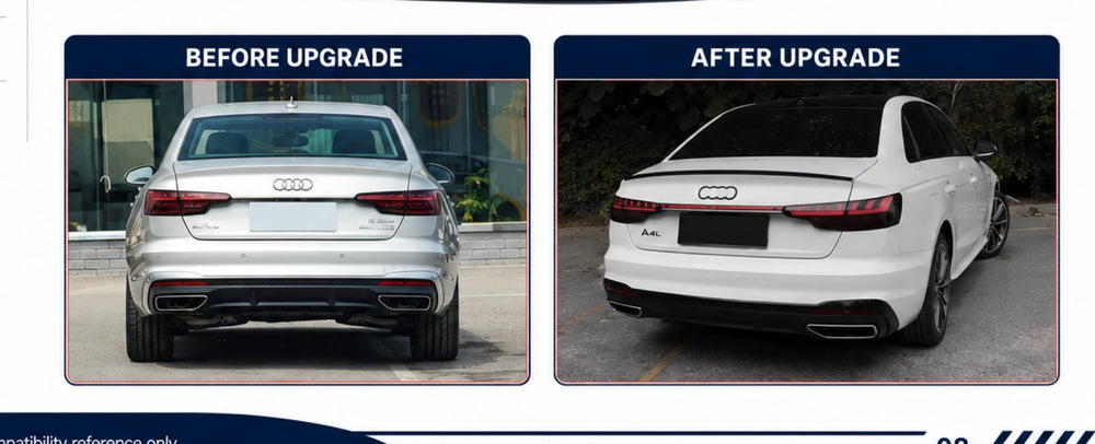 AD-005 Audi A4 B9 PA Dynamic Full-Width Taillight - application detail