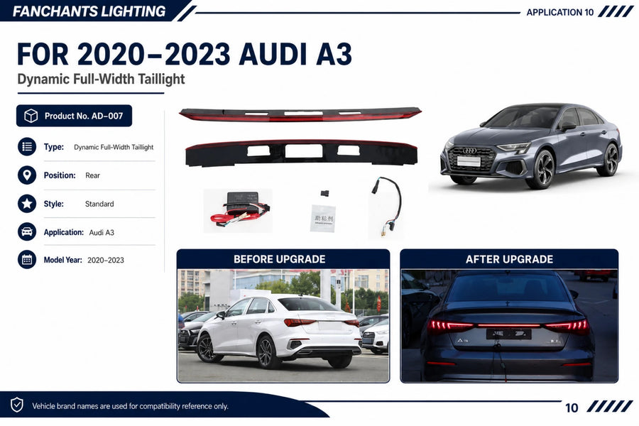 AD-007 Audi A3 Dynamic Full-Width Taillight - official catalog overview