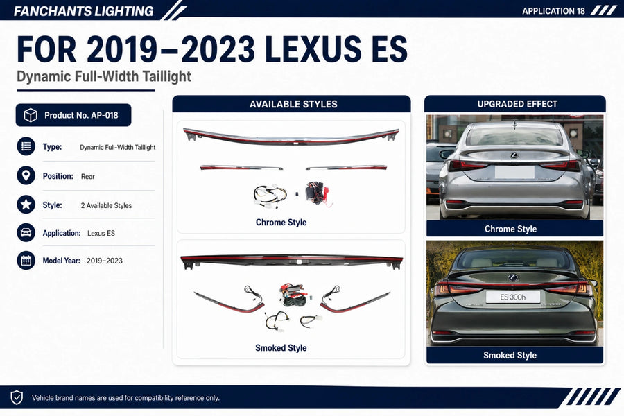 AP-018 Lexus ES Dynamic Full-Width Taillight - official catalog overview