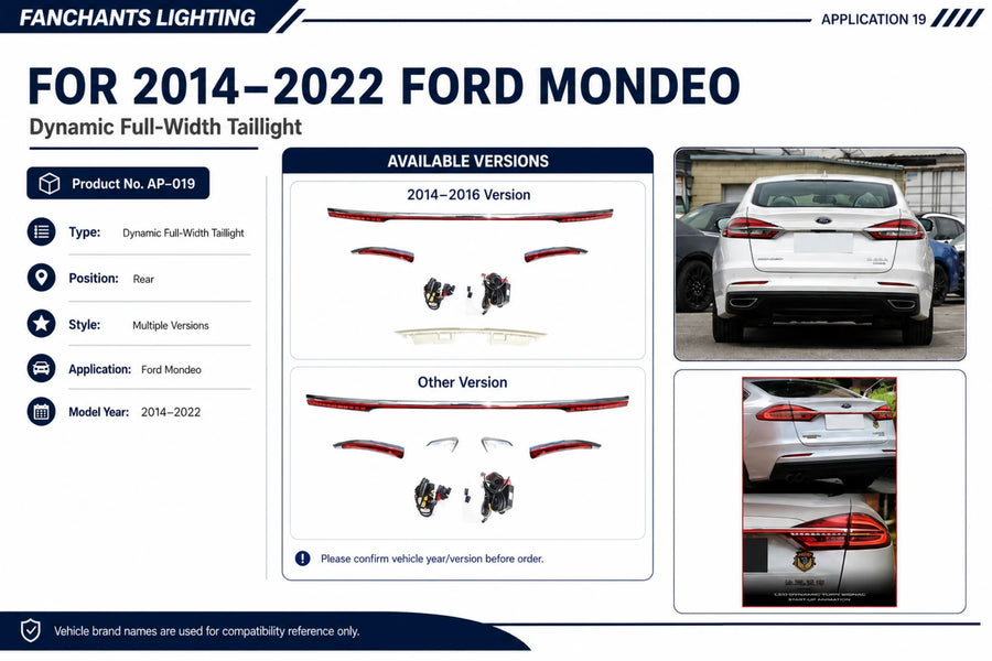 AP-019 Ford Mondeo Dynamic Full-Width Taillight - official catalog overview