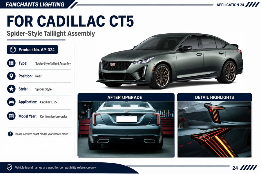 AP-024 Cadillac CT5 Spider-Style Taillight Assembly - official catalog overview