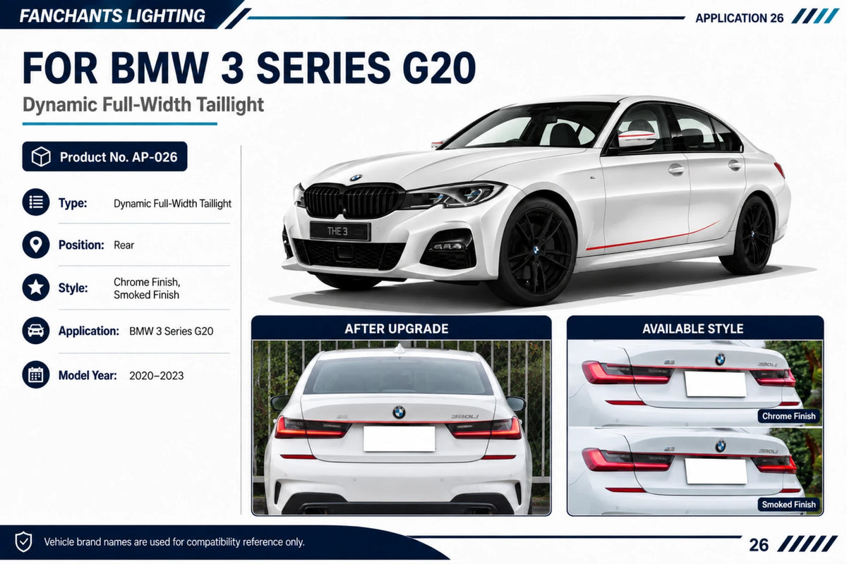 AP-026 BMW 3 Series G20 Dynamic Full-Width Taillight - official catalog overview