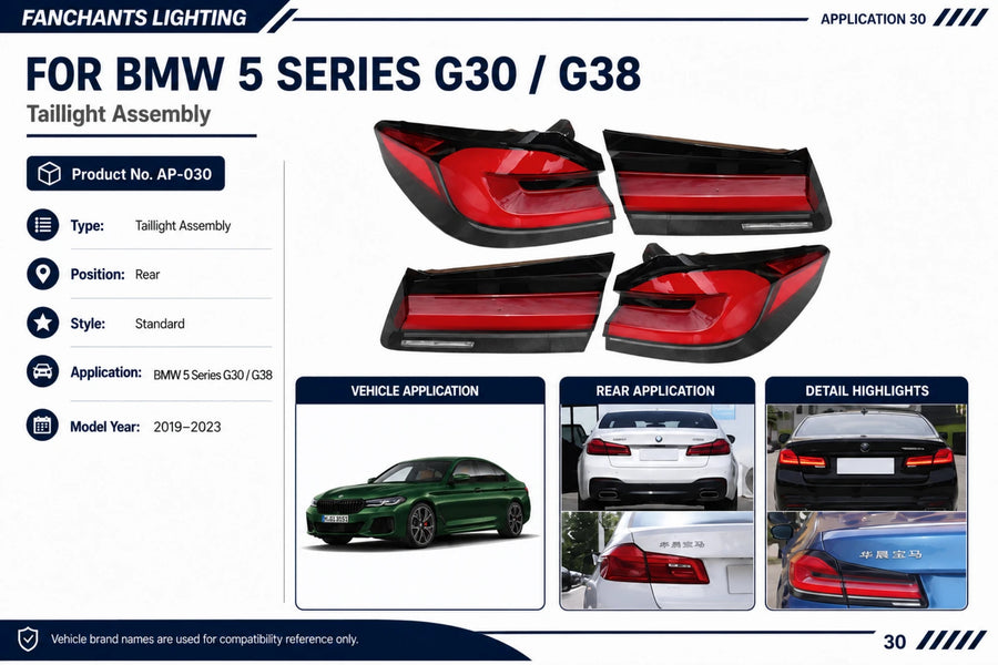 AP-030 BMW 5 Series G30/G38 Taillight Assembly - official catalog overview