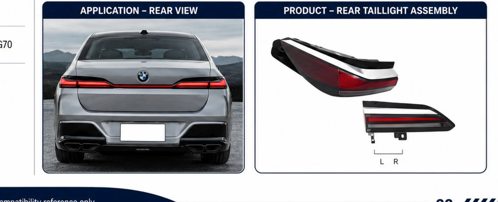AP-032 BMW 7 Series G70 Rear Taillight Assembly - application detail