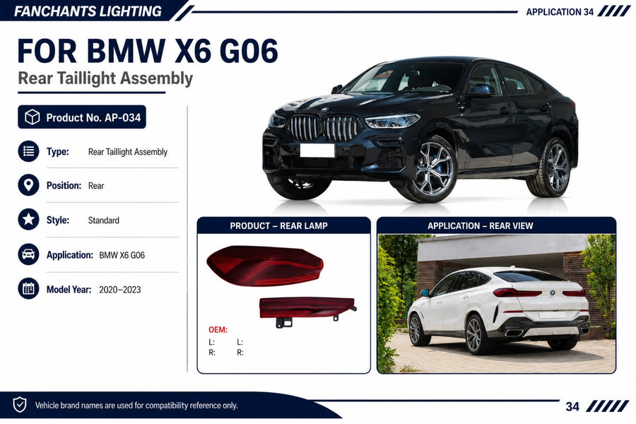AP-034 BMW X6 G06 Rear Taillight Assembly - official catalog overview