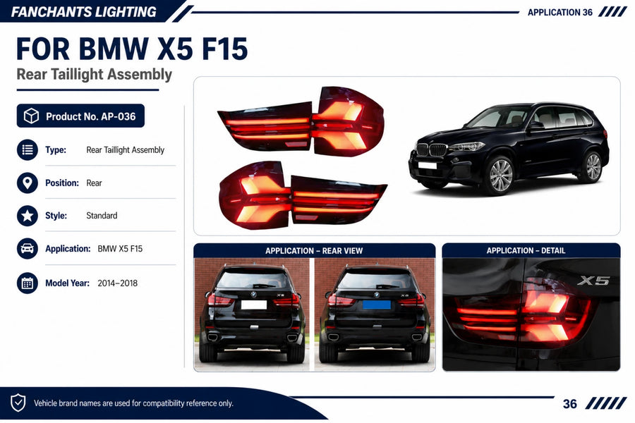 AP-036 BMW X5 F15 Rear Taillight Assembly - official catalog overview