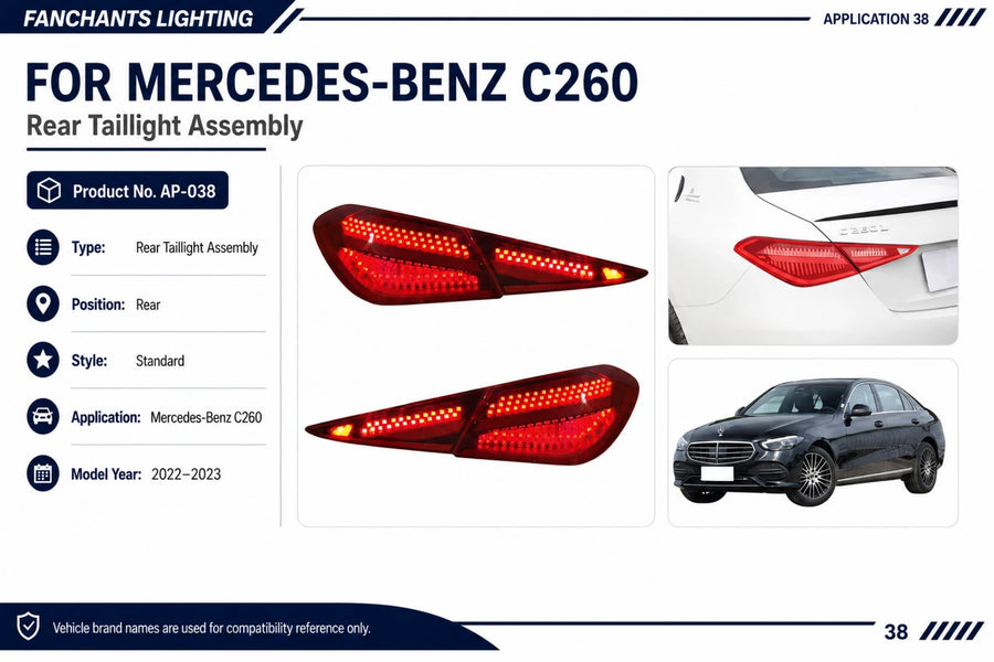 AP-038 Mercedes-Benz C260 Rear Taillight Assembly - official catalog overview