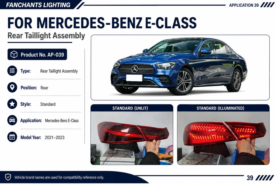 AP-039 Mercedes-Benz E-Class Rear Taillight Assembly - official catalog overview