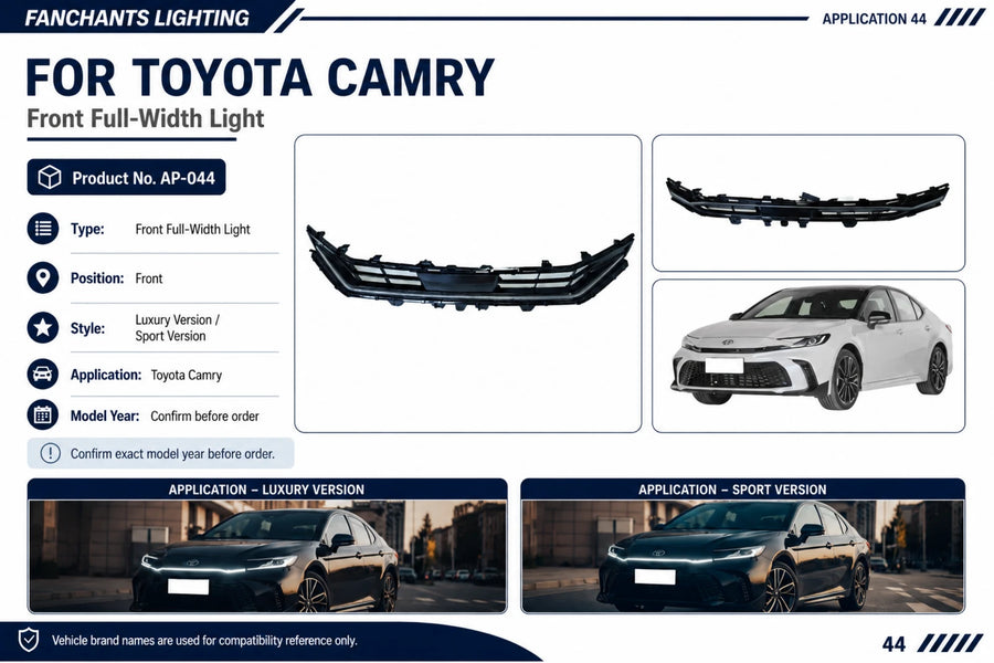 AP-044 Toyota Camry Front Full-Width Light - official catalog overview